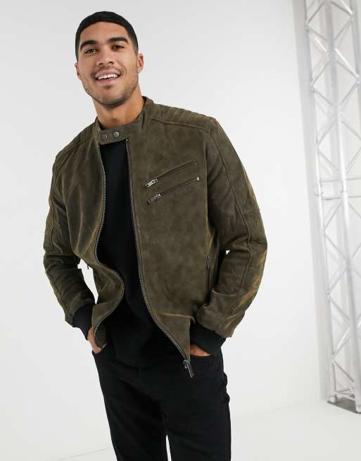 River Island vintage racer jacket in brown | ASOS