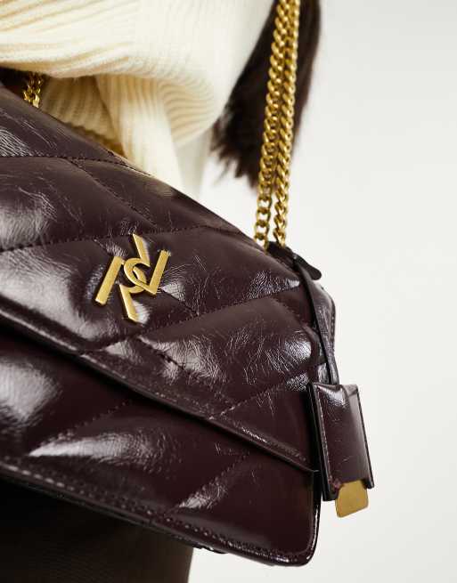 River Island vintage shoulder bag in dark red