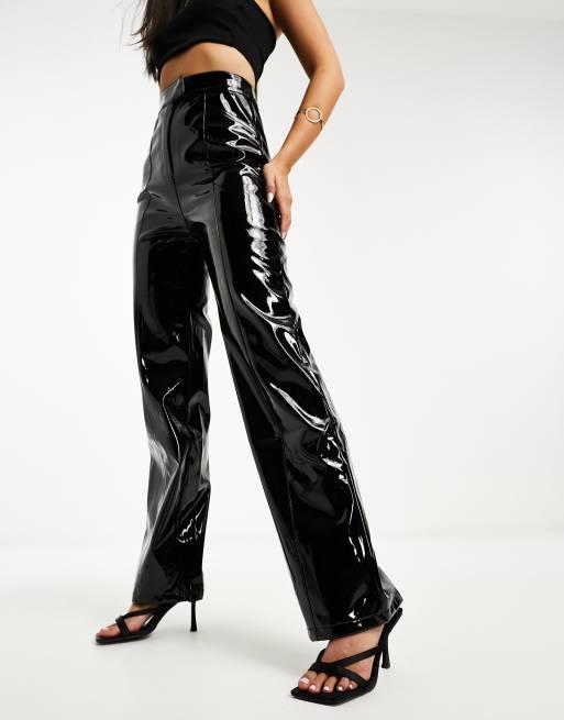 Vinyl wide shop leg pants