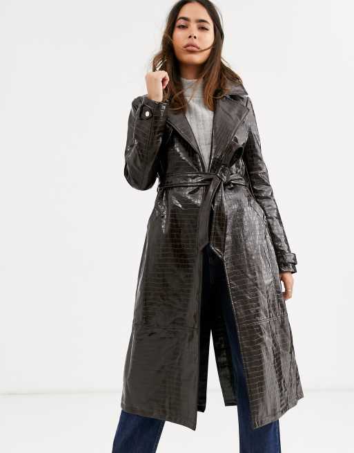 River island vinyl on sale coat