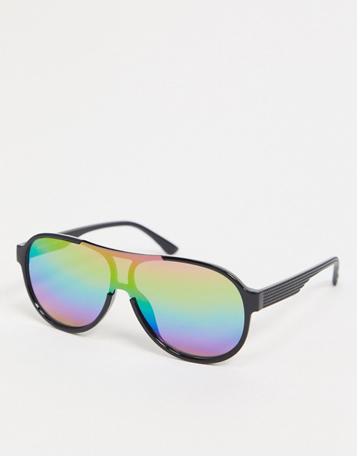 River Island visor sunglasses in black