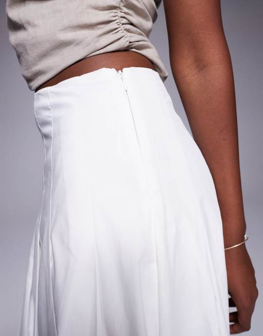 River Island – Vit, a-linjeformad maxikjol i poplin , 2 av 5