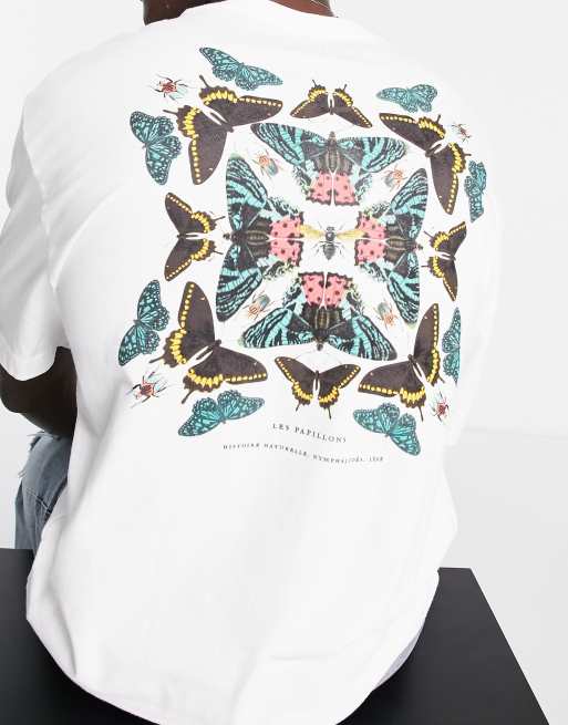 River Island – Vit t-shirt med fjärilstryck på bröstet, 3 av 4