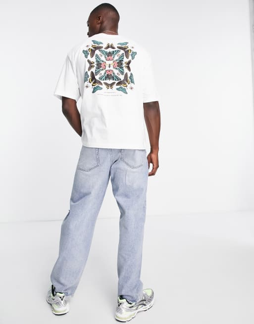 River Island – Vit t-shirt med fjärilstryck på bröstet, 4 av 4