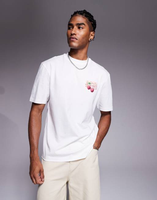 River Island – Vit t-shirt med tryck med japanska körsbär, 2 av 4