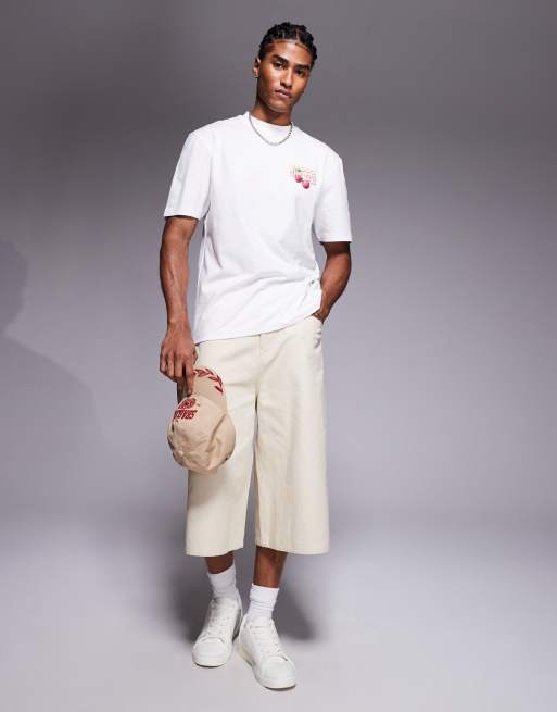 River Island – Vit t-shirt med tryck med japanska körsbär, 4 av 4