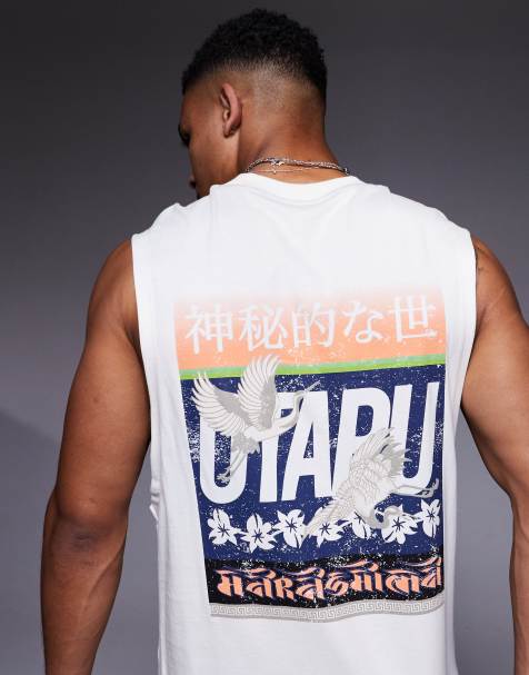 River Island – Vitt linne med japanskt fågeltryck baktill - view 1