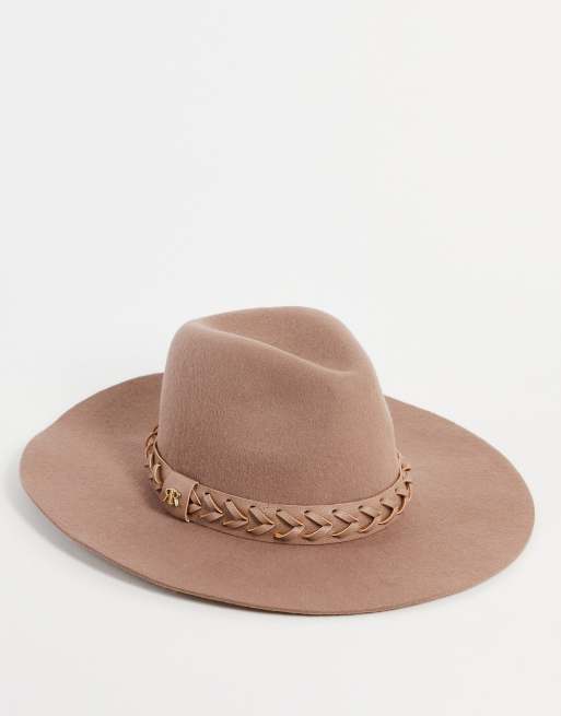 River Island - Vævet fedora-hat i beige