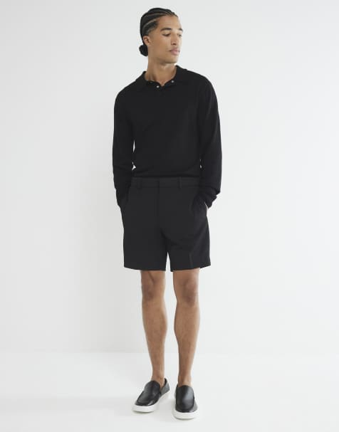 River Island Waffle shorts in black - view 1