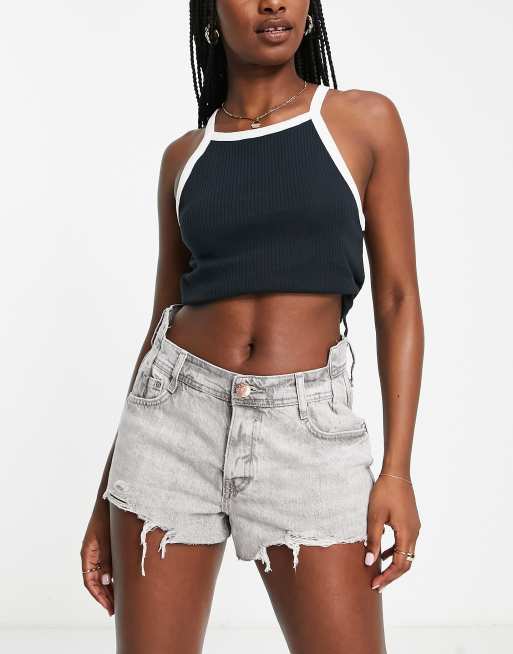 Gray denim store shorts womens