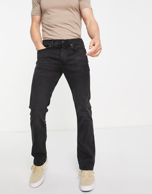 River Island washed bootcut jeans in black | ASOS