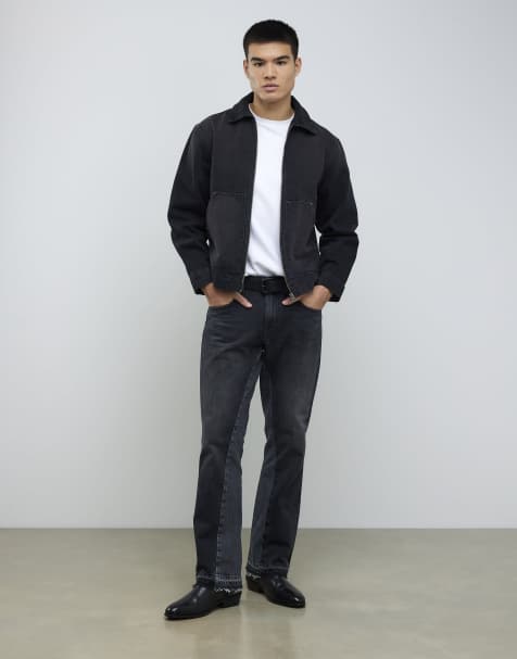 River Island Washed bootcut jeans in black