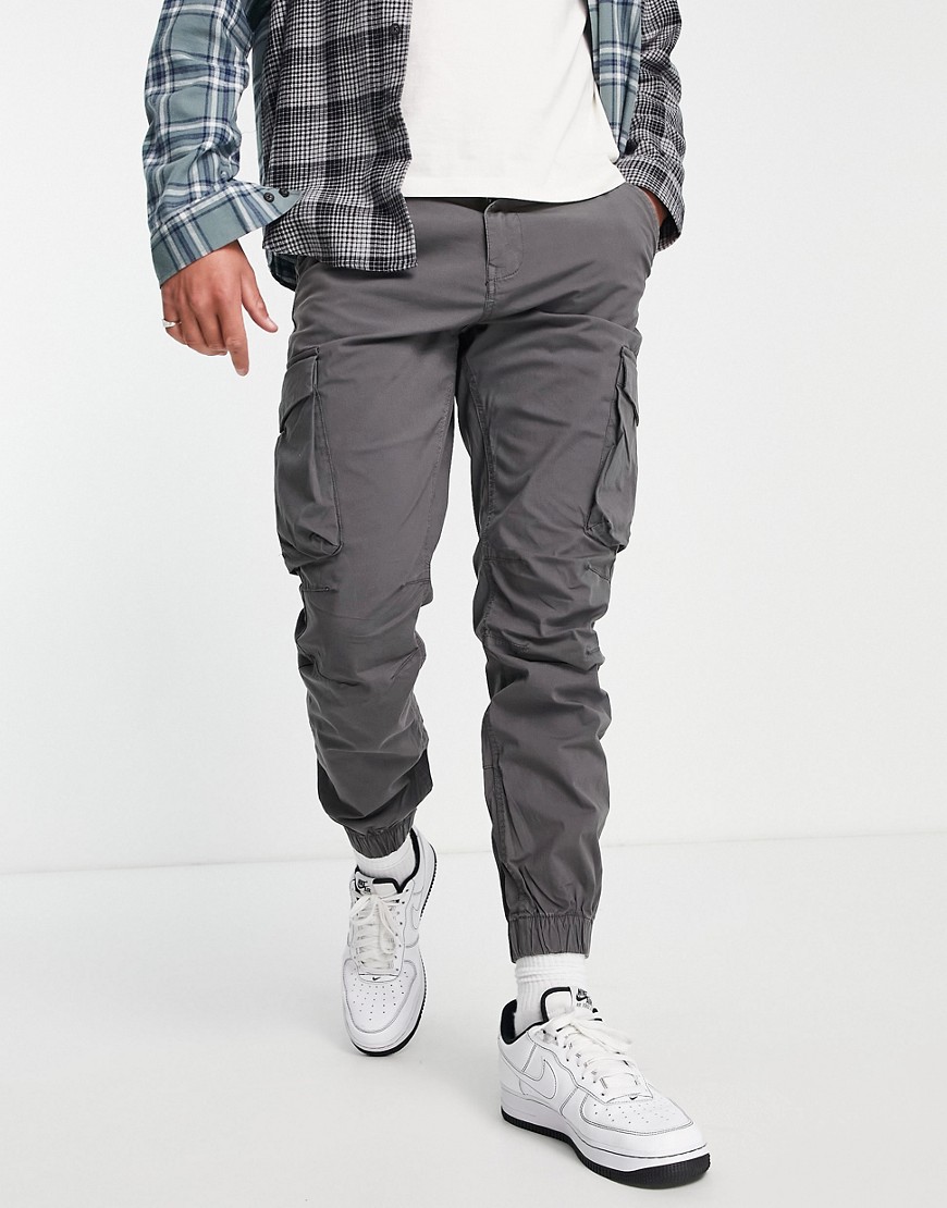 River Island washed cargos in gray-Grey