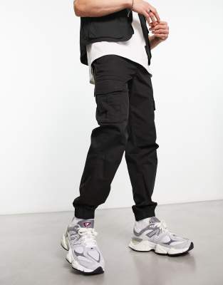 river island washed cargos in grey