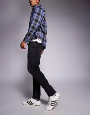 River Island Washed Slim Fit Jeans In Black