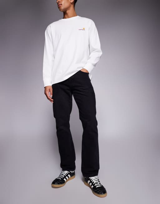 River Island washed straight leg jeans in washed black
