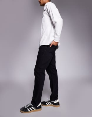 River Island Washed Straight Leg Jeans In Black