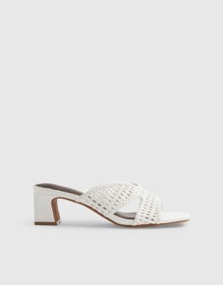  Weave block heel mule sandals 