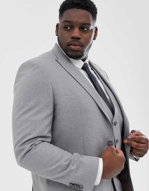 River Island wedding Big Tall suit jacket in grey ASOS