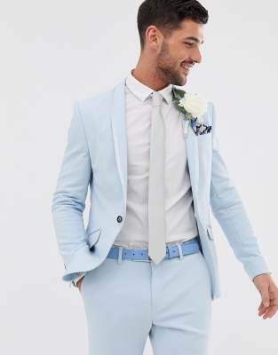 river island light blue suit