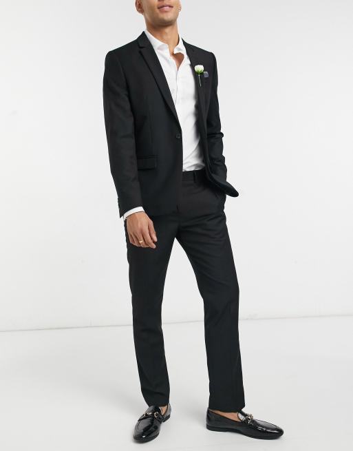 River Island Wedding Skinny Suit Pants In Black