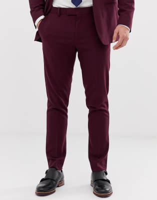 maroon skinny dress pants