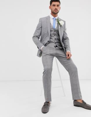 grey slim suit