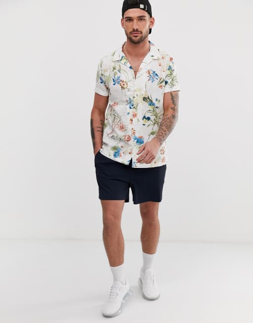 River Island – Weißes, bedrucktes Leinenhemd, 4 von 4