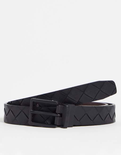 River Island – Wendbarer Flechtgürtel in Schwarz