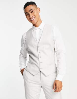 River Island – Weste in Hellgrau mit genoppter Struktur