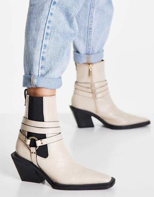 Boot Cream River Island White Ankle Boots River Island Womens