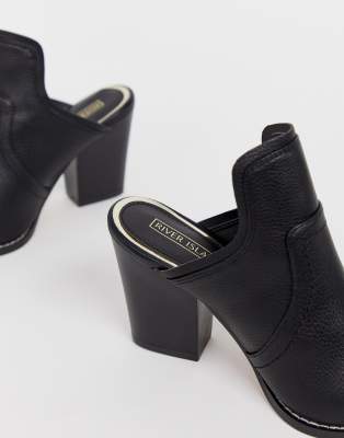 river island black mules