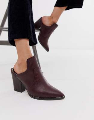 burgundy mules