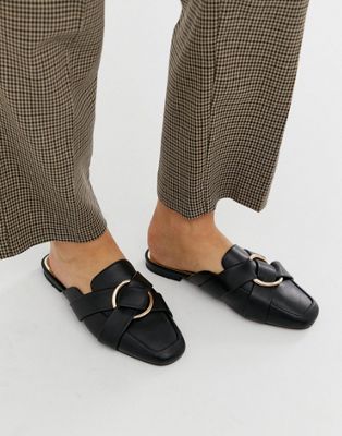 River Island Wide Fit backless loafers 