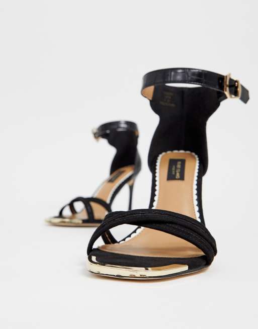 River island black hot sale barely there sandals