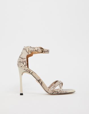 wide fit snake print heels