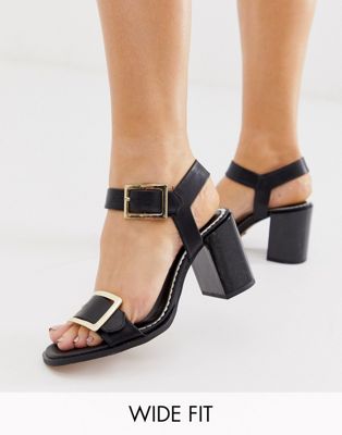 wide fit block heels