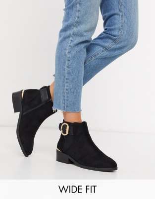 wide fit buckle boots