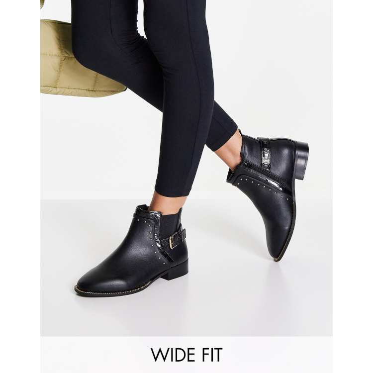 Black studded chelsea store boots river island