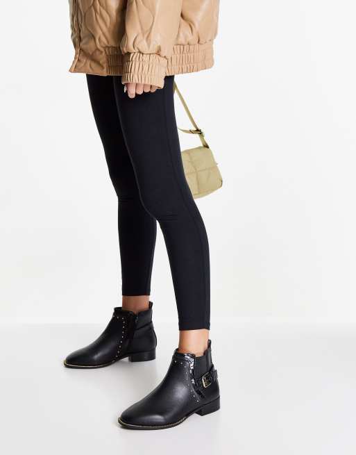 Black studded chelsea store boots river island