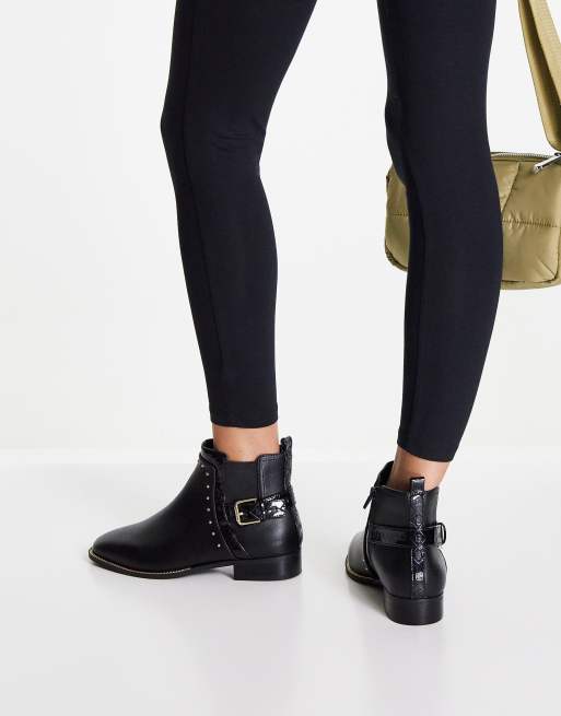 Black studded chelsea store boots river island