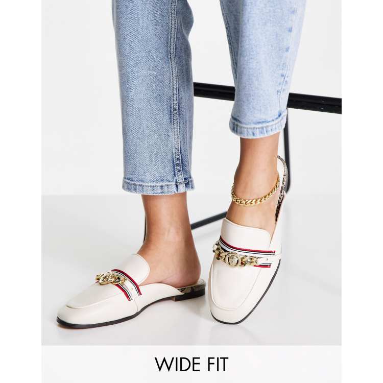 white leather mule sneakers