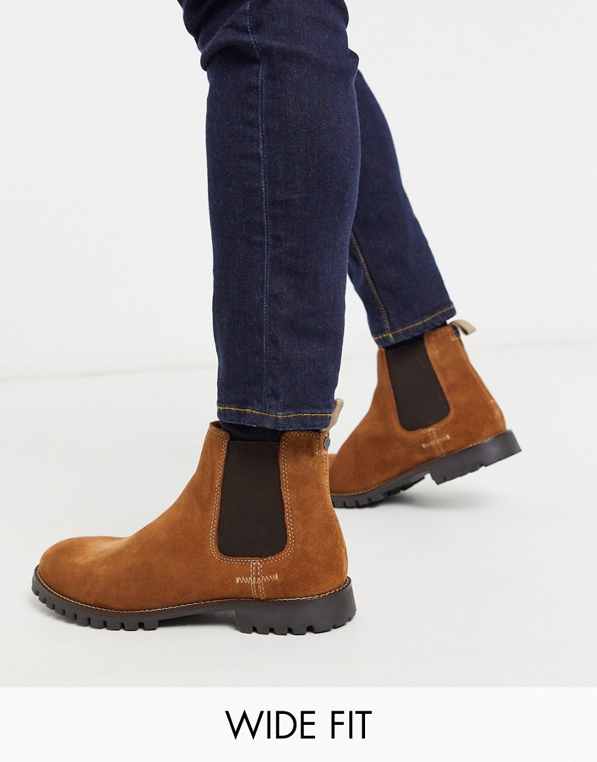 River Island Wide Fit chelsea boots in brown