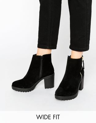 wide fit heeled boots