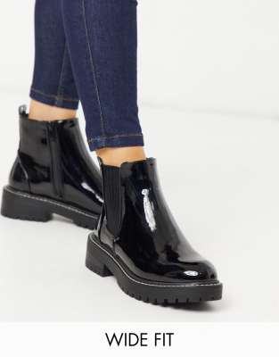 black patent boots river island