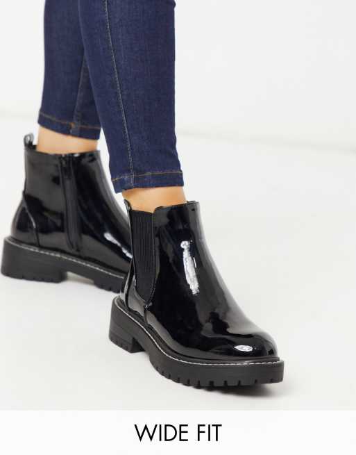 River island chunky store patent boots