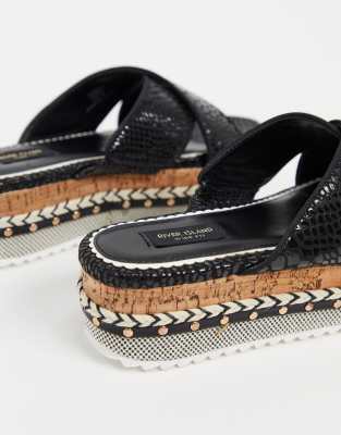 river island black flatforms