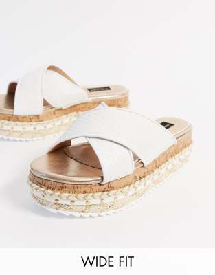 white flatform sandals