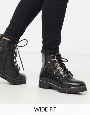 river island black croc boots