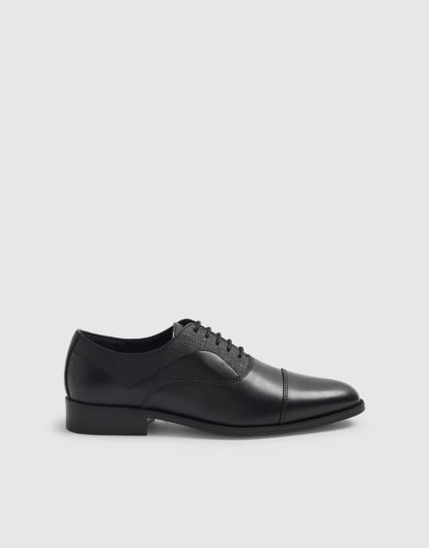 River Island Wide fit faux leather lace up shoes in black - view 1